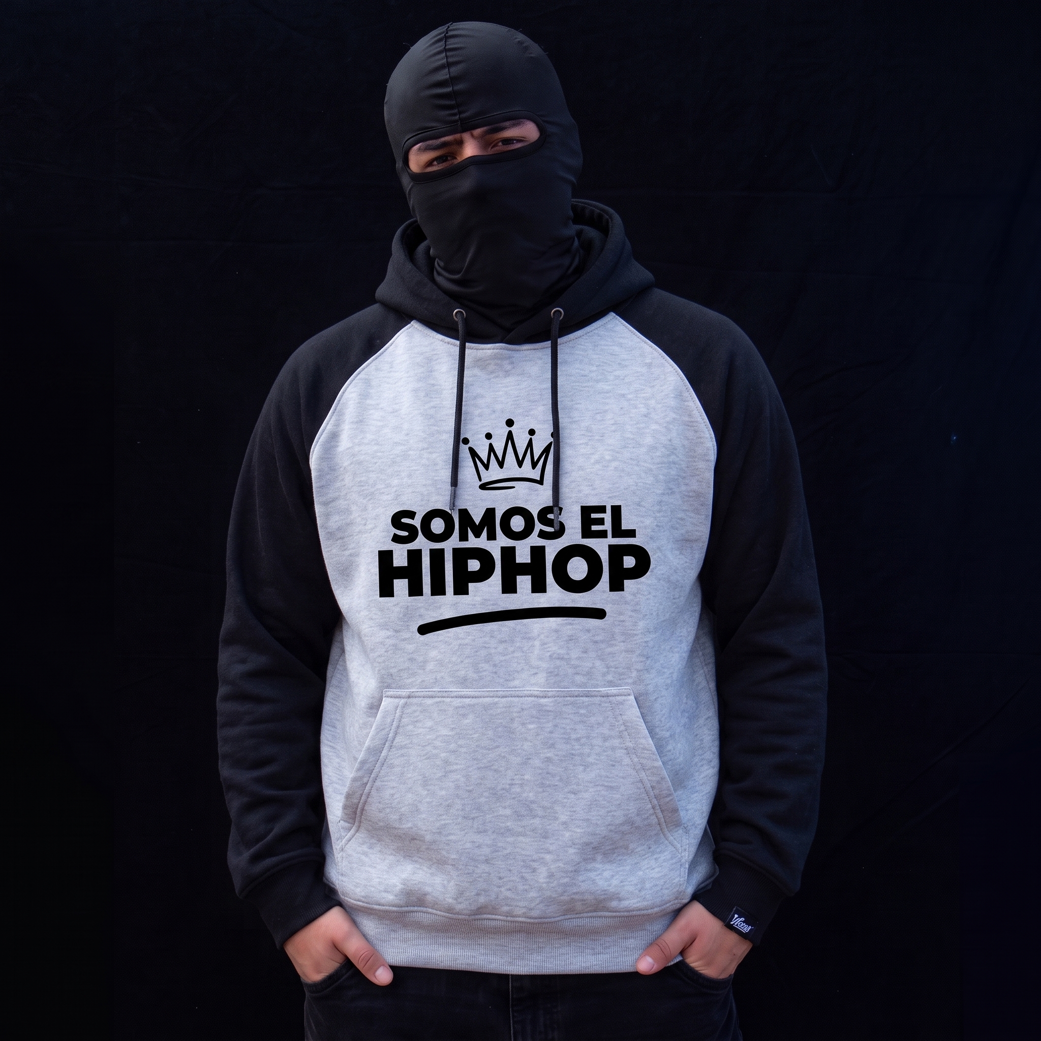 Poleron Estampado SEHH - Gris/Negro